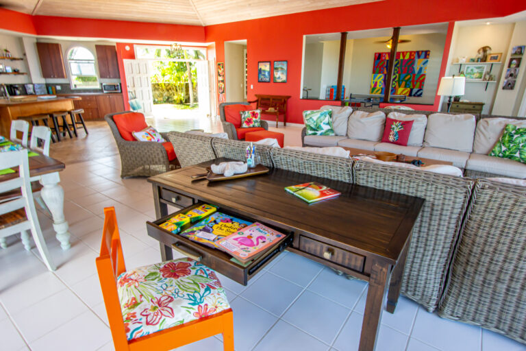 writing desk with coloring books