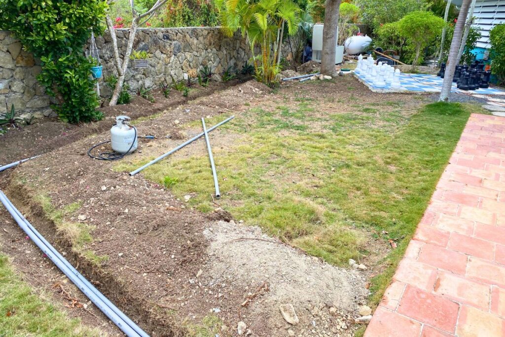 Trenches for cables to Transfer Switch for Generator