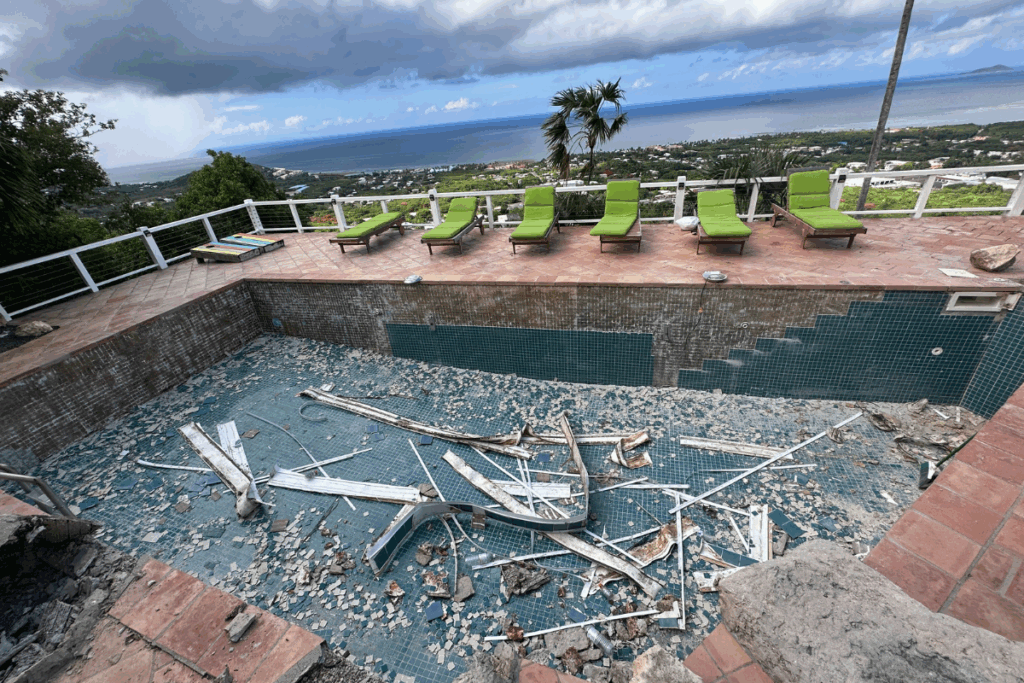 Demolation of old pool walls