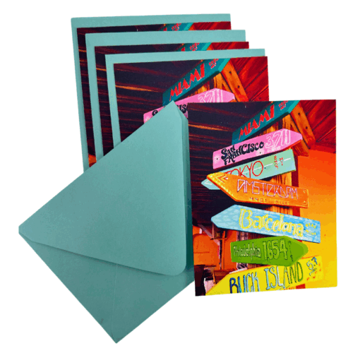 Bright Travels Notecards-Set of 4
