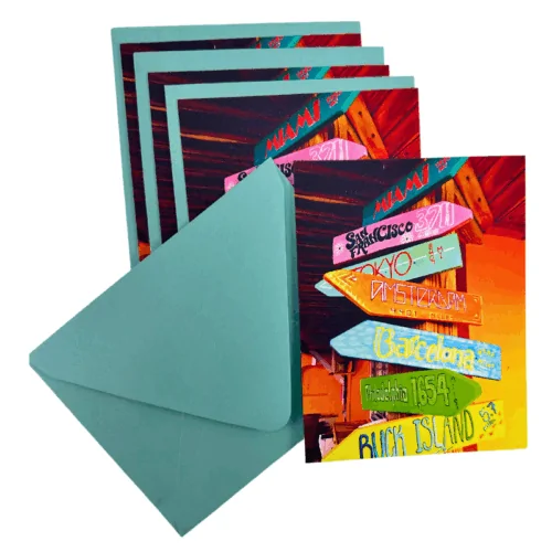 Bright Travels Notecards-Set of 4