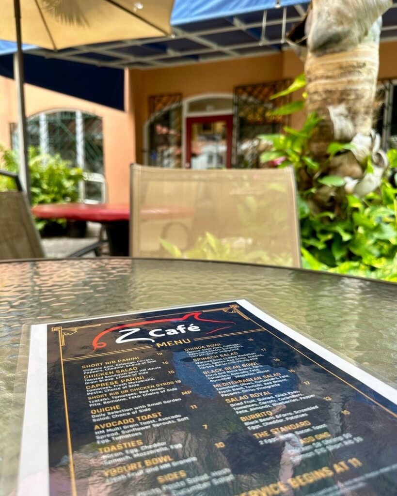 Z cafe Menu