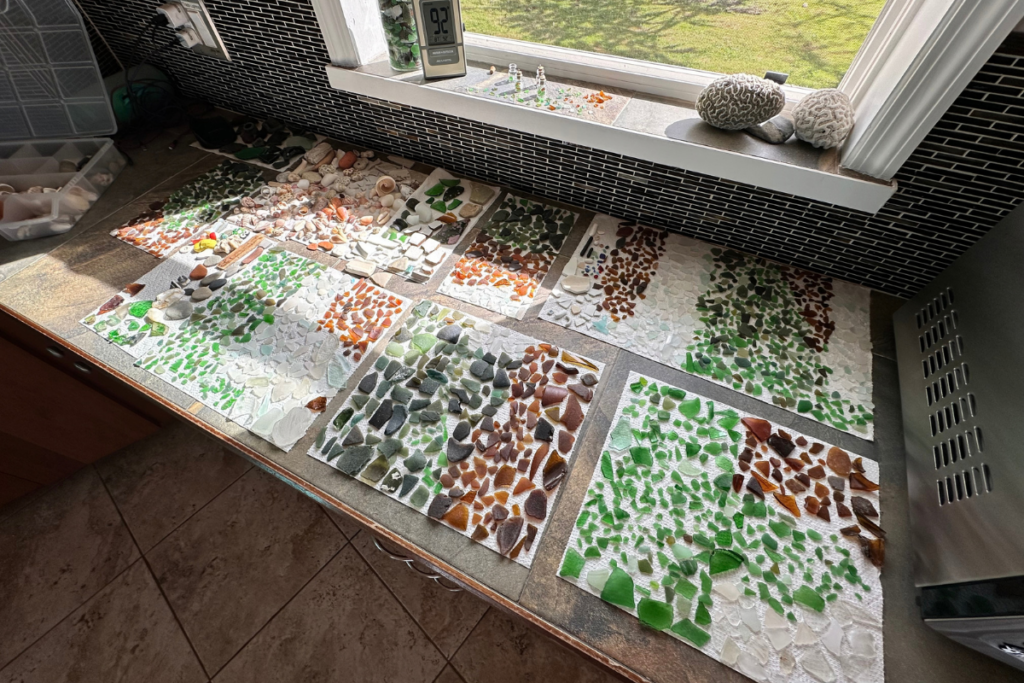Sea glass lay out